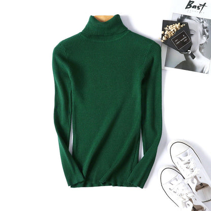 Turtleneck Sweater Long Sleeve Slim Fit Slimming Color Korean Fresh Knitted Bottoming Shirt