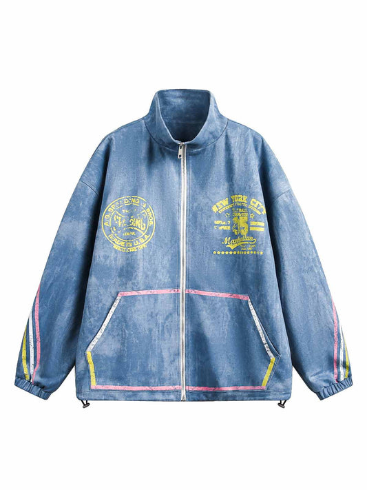 Two-tone Retro Suede Cardigan