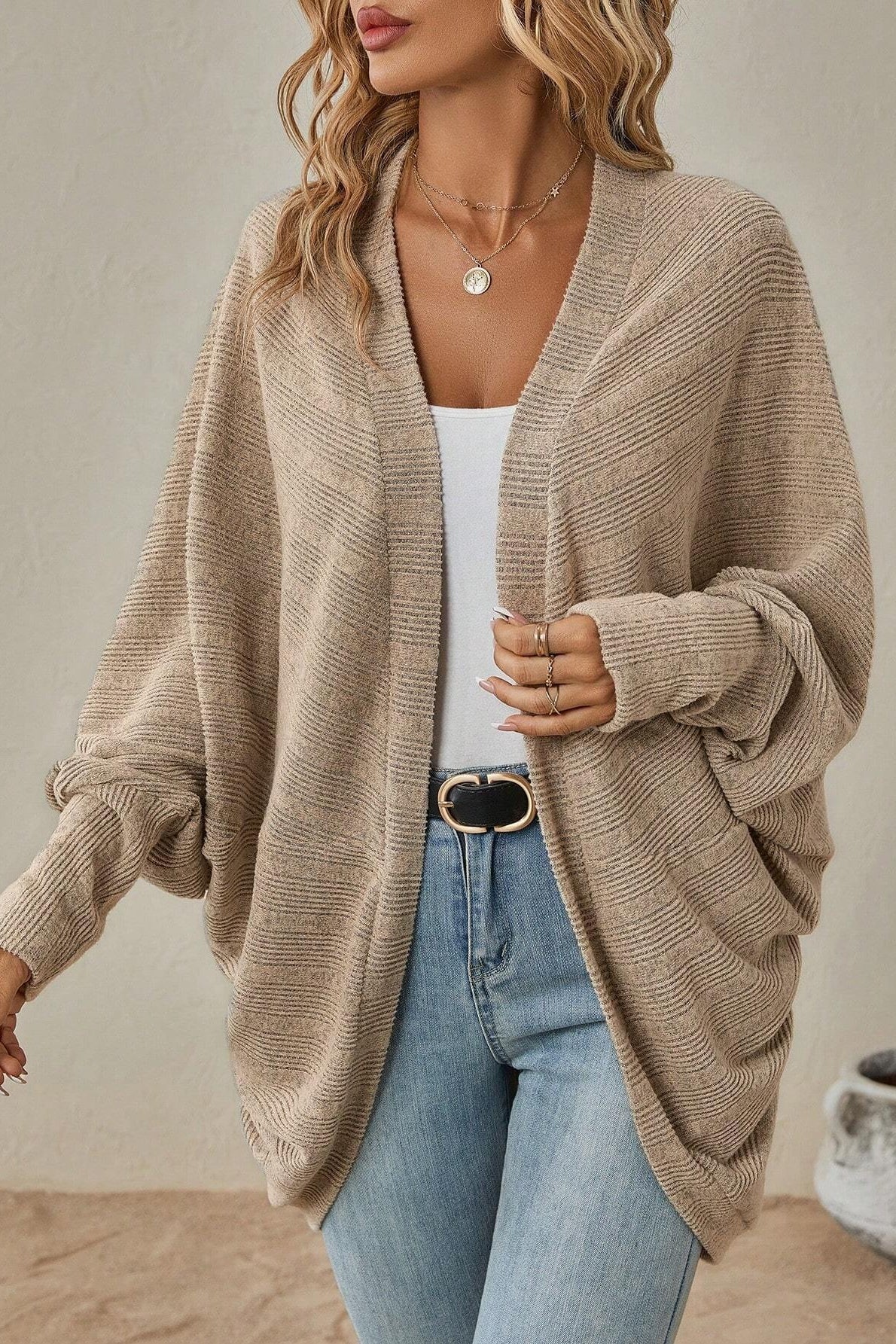 Color Mid Length Cardigan