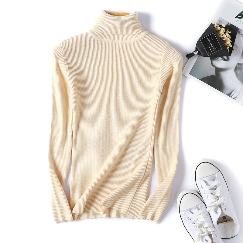 Turtleneck Sweater Long Sleeve Slim Fit Slimming Color Korean Fresh Knitted Bottoming Shirt