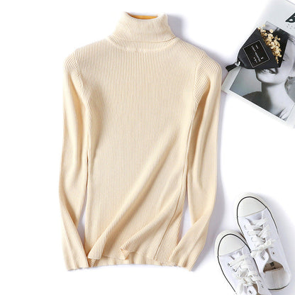 Turtleneck Sweater Long Sleeve Slim Fit Slimming Color Korean Fresh Knitted Bottoming Shirt