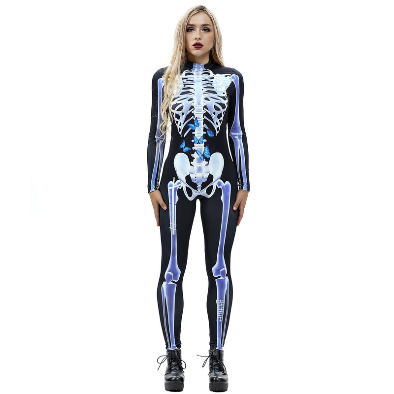 Skull Digital Printing Halloween Jumpsuit Clothing Brand Tights Cos Costume