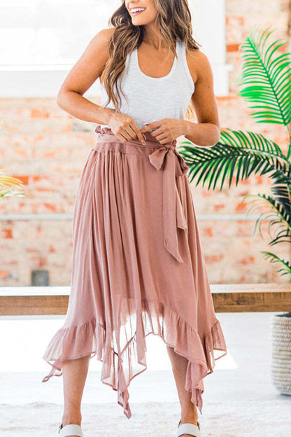 High Waist Irregular Splicing All-match Skirt