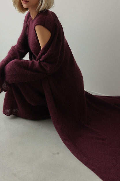 Knit Cardigan Sleeveless Dress Two Piece Set