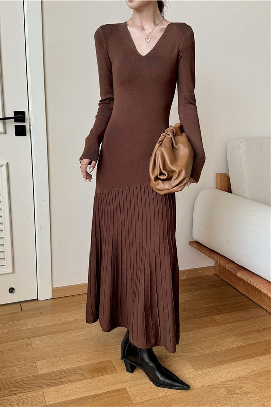Knit Fitted Mermaid Hem Maxi Dress