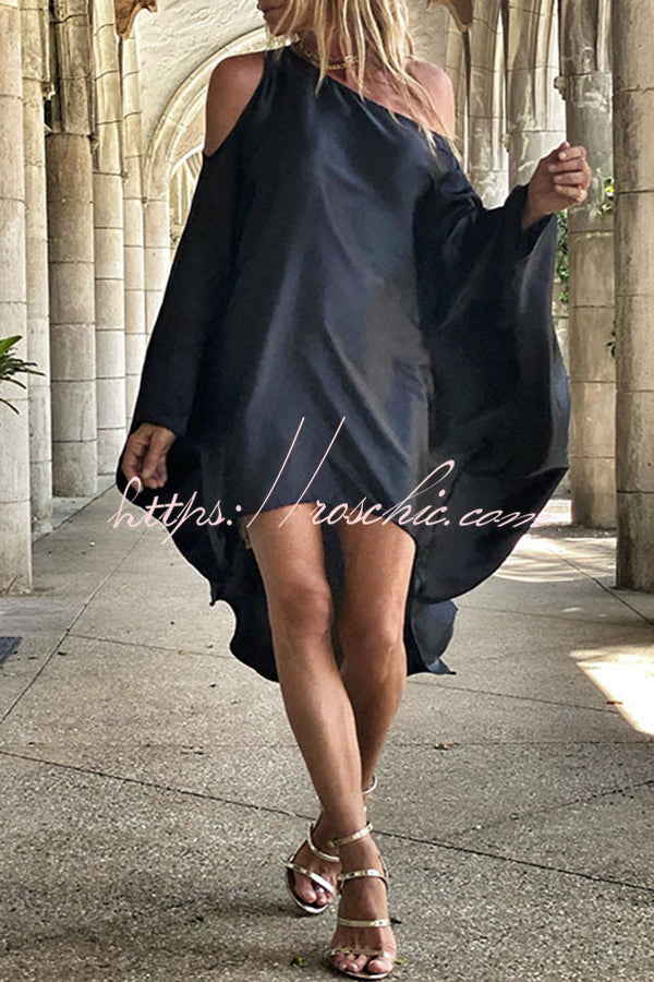 Unique Printed One Shoulder Cover Up Maxi Dress