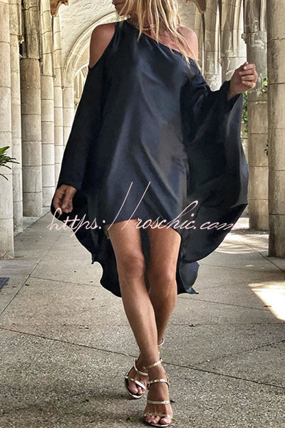 Unique Printed One Shoulder Cover Up Maxi Dress