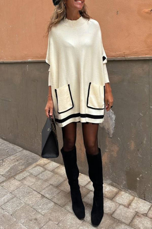 Galicia Beige Simple Long Sweater