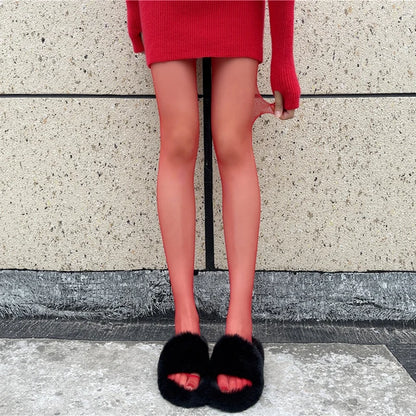 New Tights Stockings Slim See-through Lingerie Lace Leggings Winter ’s Pantyhose Red Bodys Mujer Bottom