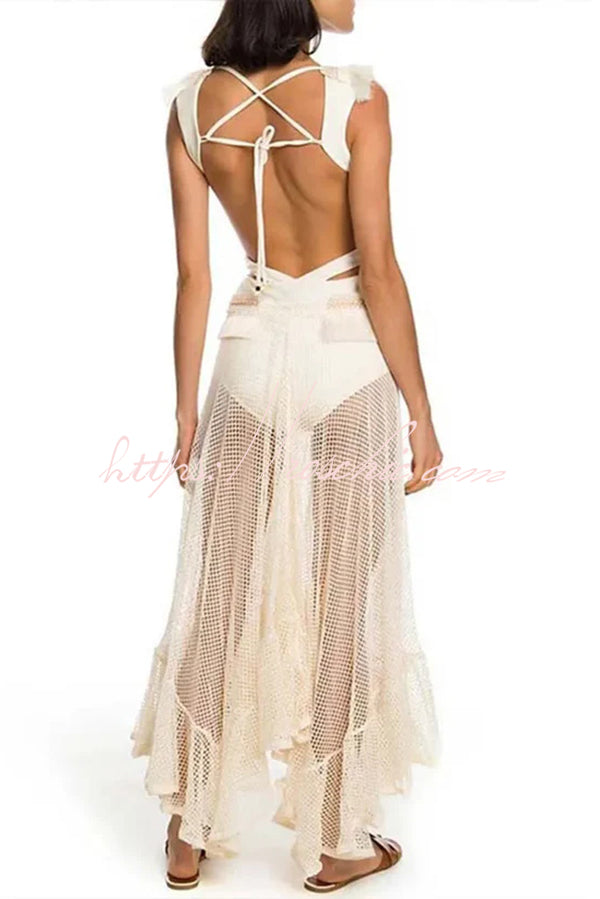 See-through Mesh Lace Resort Beach Skirt