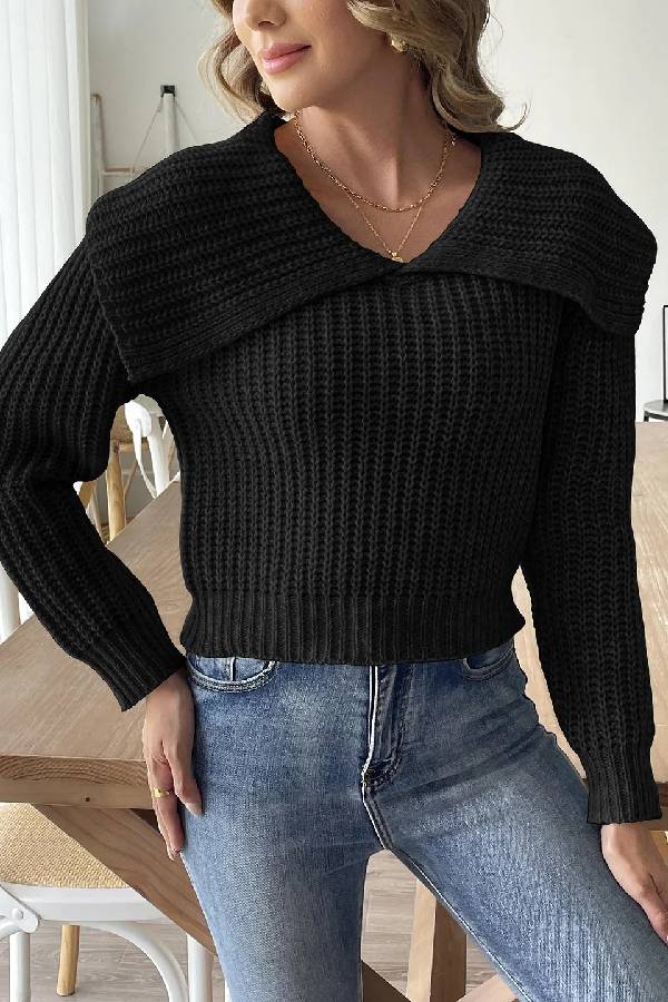 New Trend Design Lapel Sweater