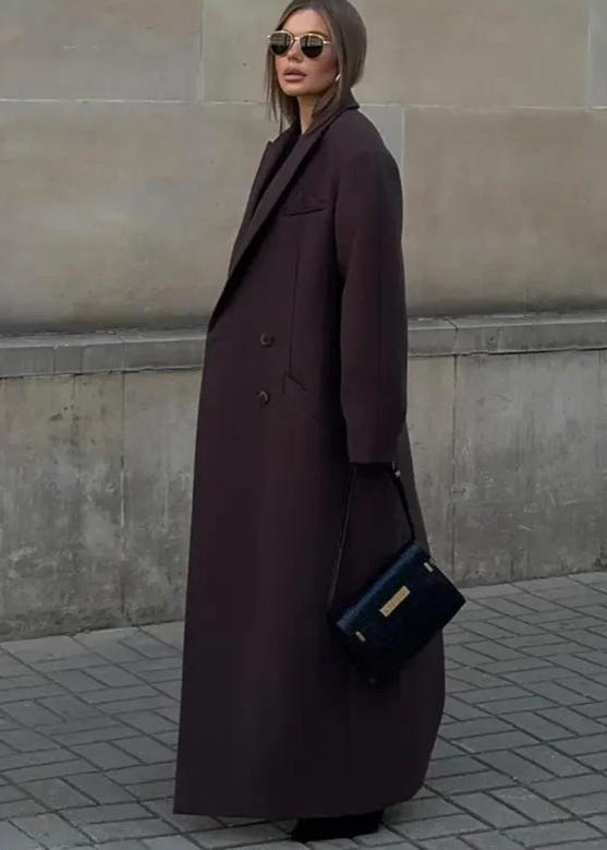Oversized Double-breasted Wool-like Coat