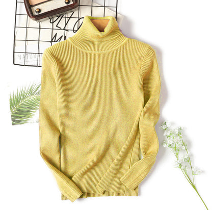 Turtleneck Sweater Long Sleeve Slim Fit Slimming Color Korean Fresh Knitted Bottoming Shirt