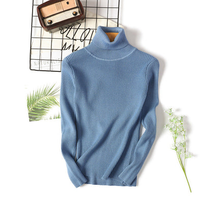 Turtleneck Sweater Long Sleeve Slim Fit Slimming Color Korean Fresh Knitted Bottoming Shirt
