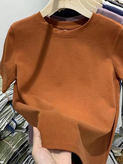 T Shirt T-shirt Woman Clothes Tops Cotton Tshirt Female Short Sleeve Spring Tee Y2k Top White