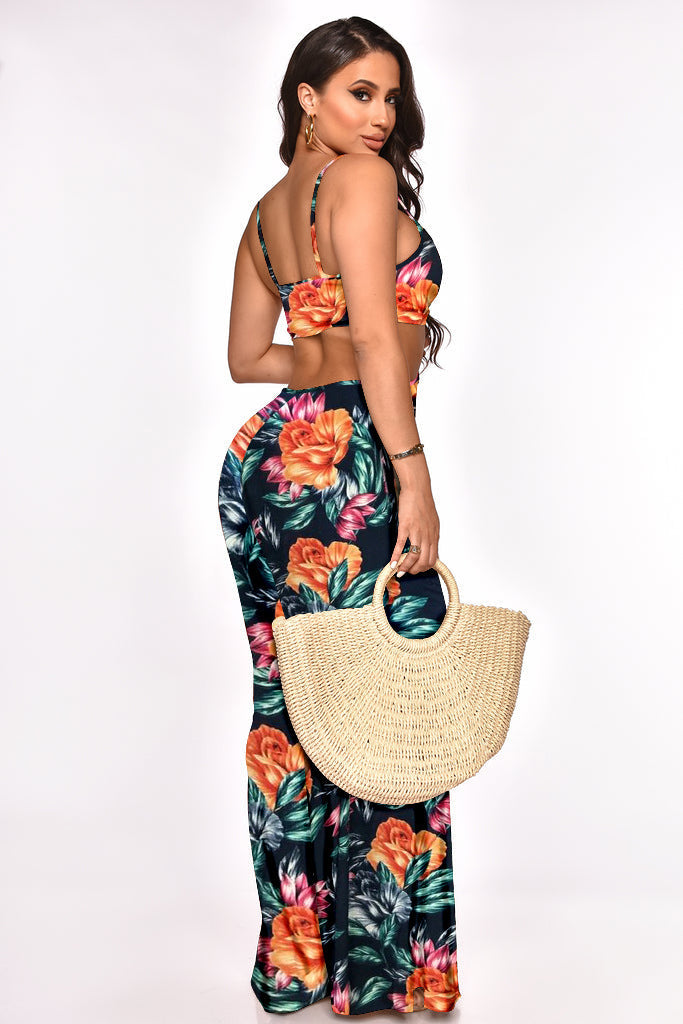 Clothing Spring Summer Beach Vacation Tube Top Hollow Out Cutout Jumpsuit