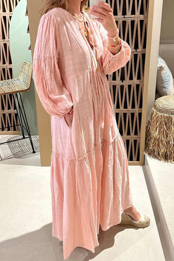 Take Me to Cabo Unique Print Button Loose Shirt Midi Dress