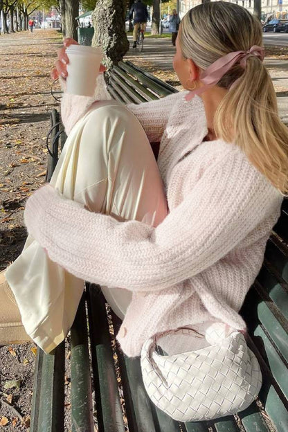 Loose Color Long Sleeve Cardigan Sweater