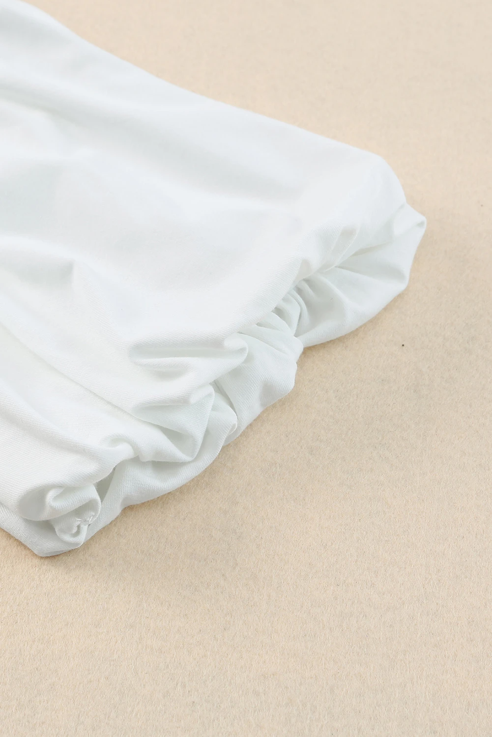 White Color Bubble Sleeve Blouse