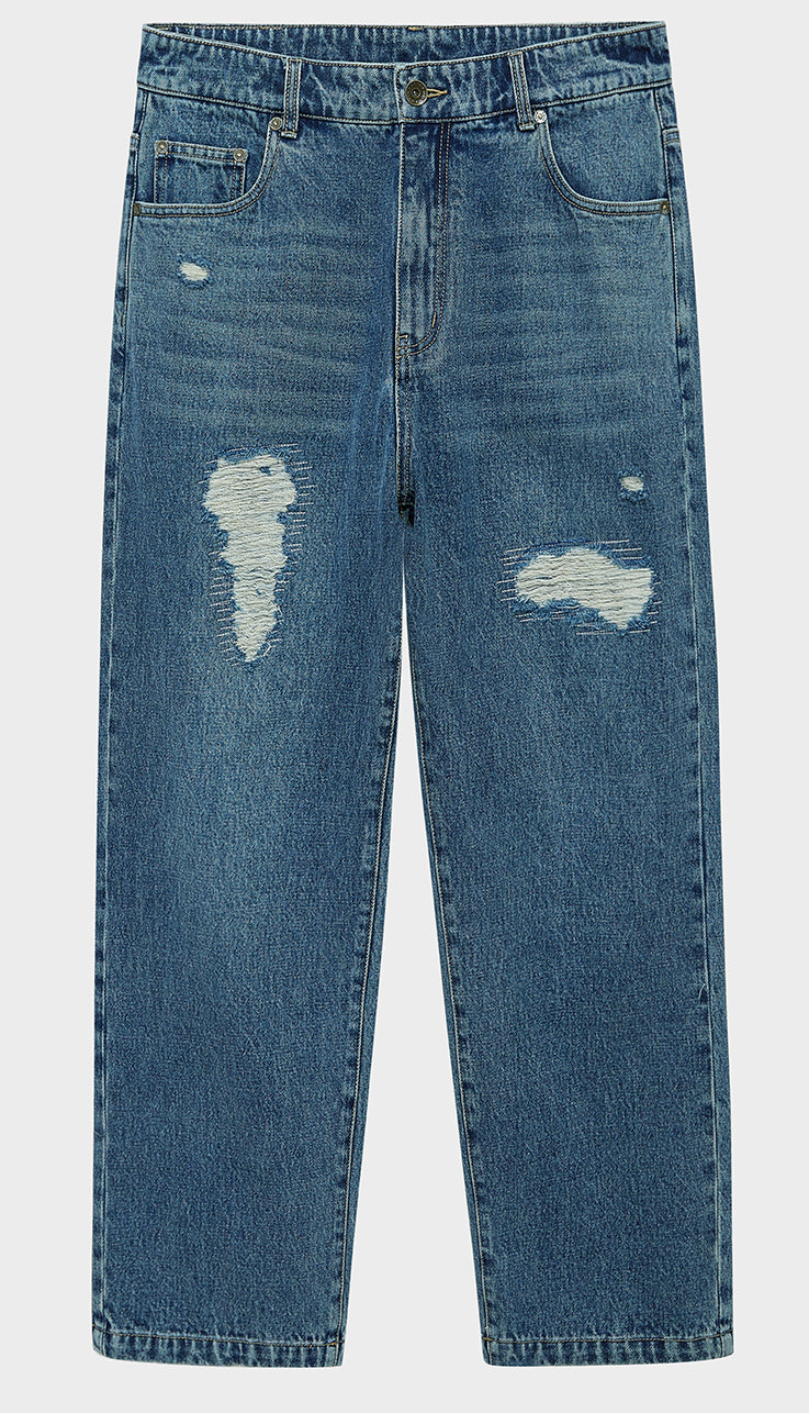 Distressed Patchwork Cropped/short Pants