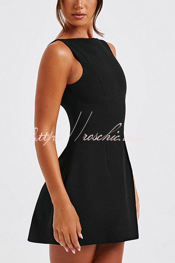 Cosmopolitan High Neck Scoop Back Bubble-shaped Mini Dress
