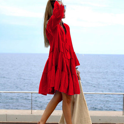 Autumn Jumpsuit Loose Stitching Dress