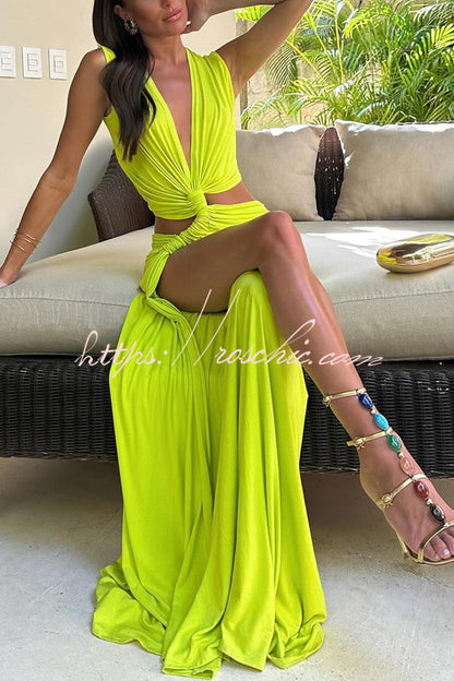 She__ a Winner Jersey Triple Loop Cutout Stretch Maxi Dress