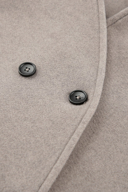 Brown Double-breasted Blazer Coat
