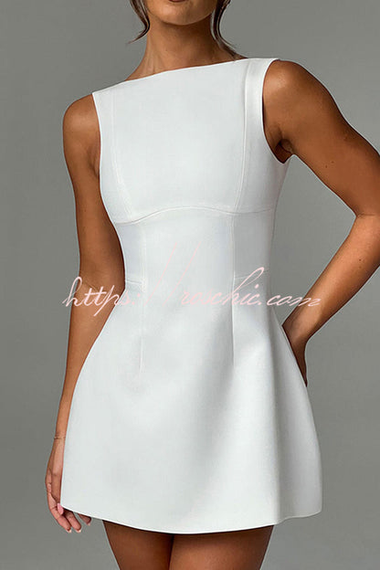 Cosmopolitan High Neck Scoop Back Bubble-shaped Mini Dress