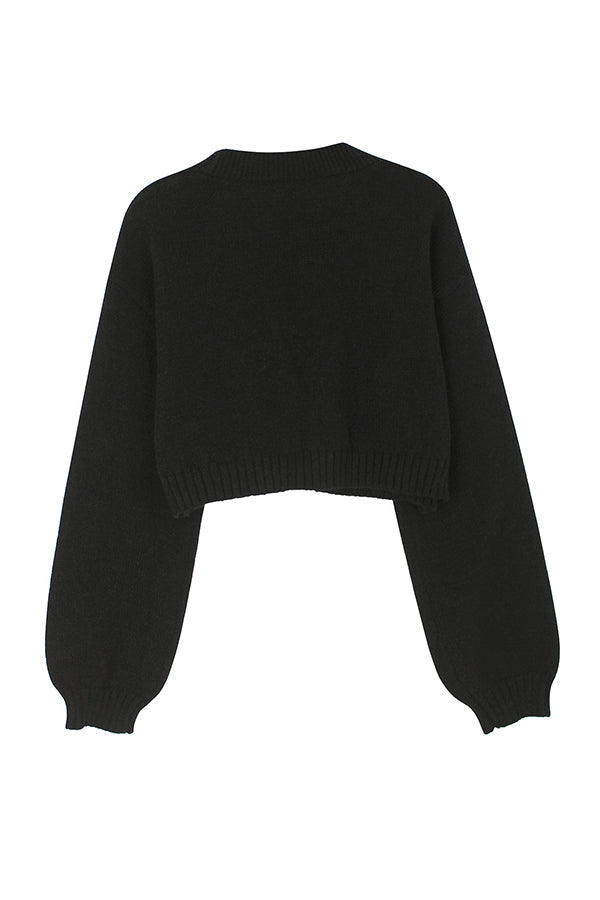 Fashionable Cookie Man Pattern Short Knitted Cardigan