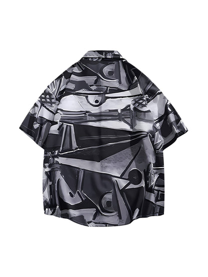 Retro Graphic Print Two-piece Set