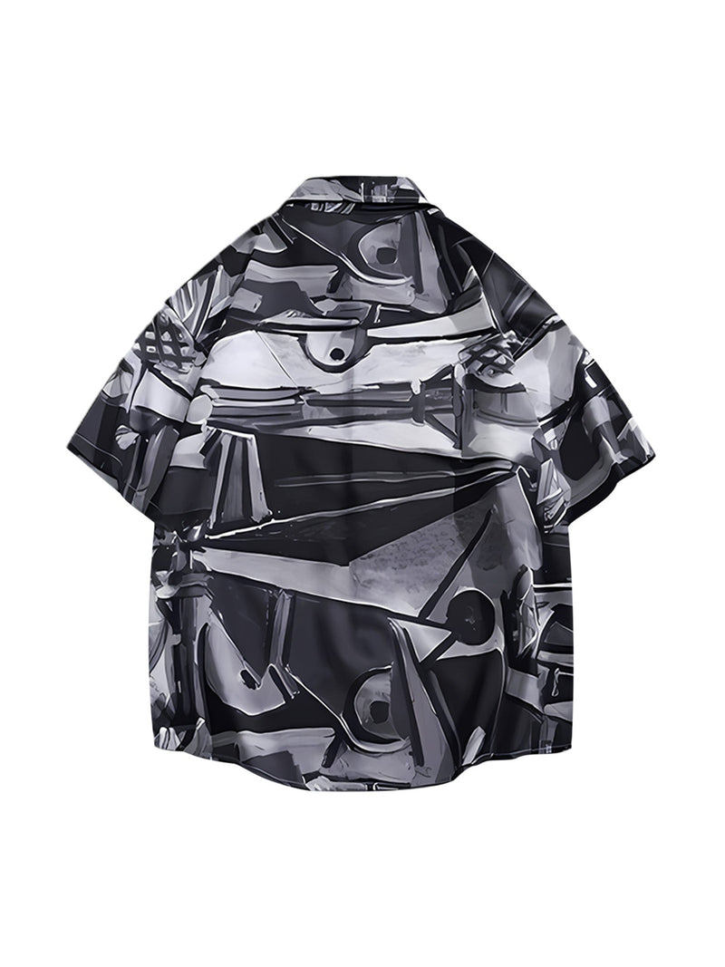 Retro Graphic Print Two-piece Set