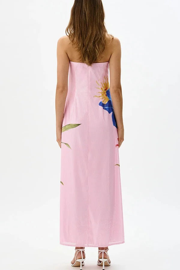 Special Night Sequin Print Off Shoulder A-line Maxi Dress