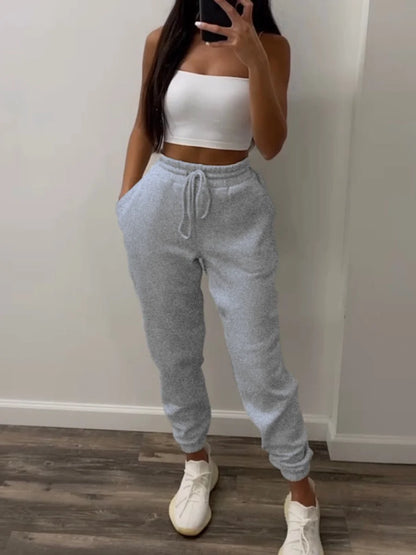 Mid Waist Drawstring Sweatpants Autumn – Comfortable and Stylish