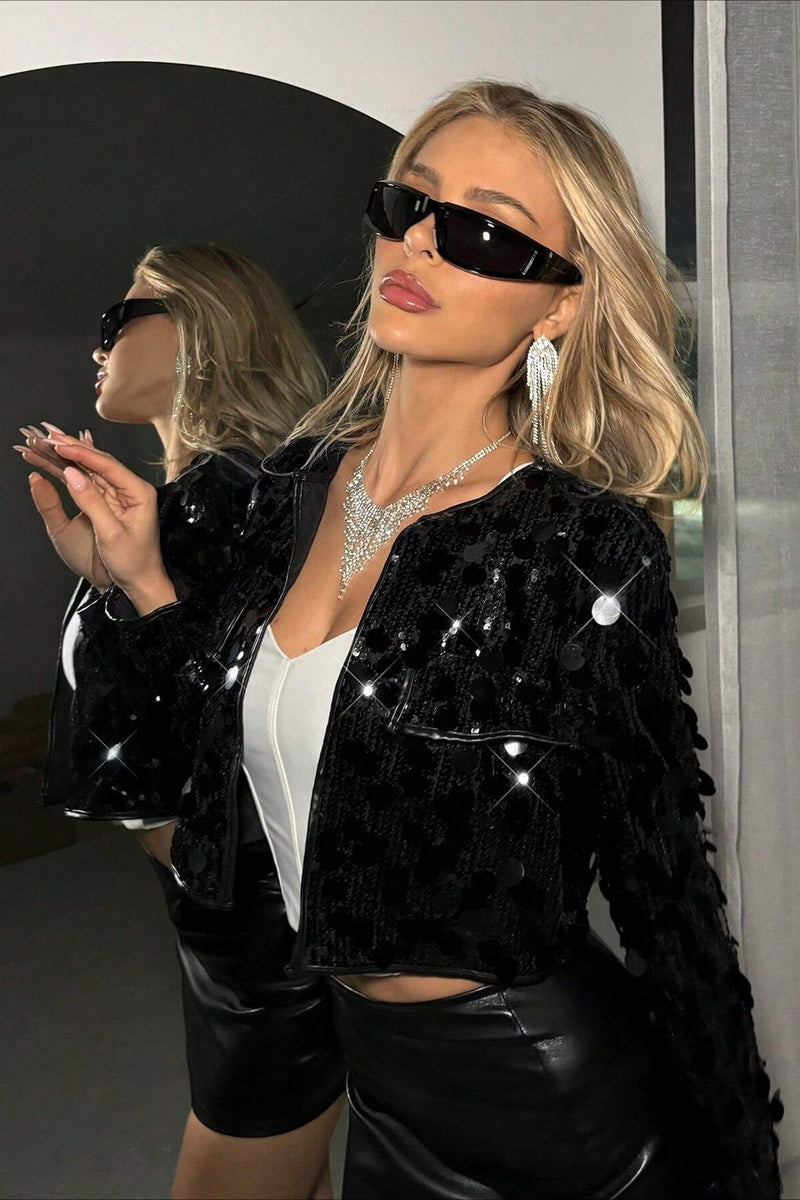 Silver Sequin Coat