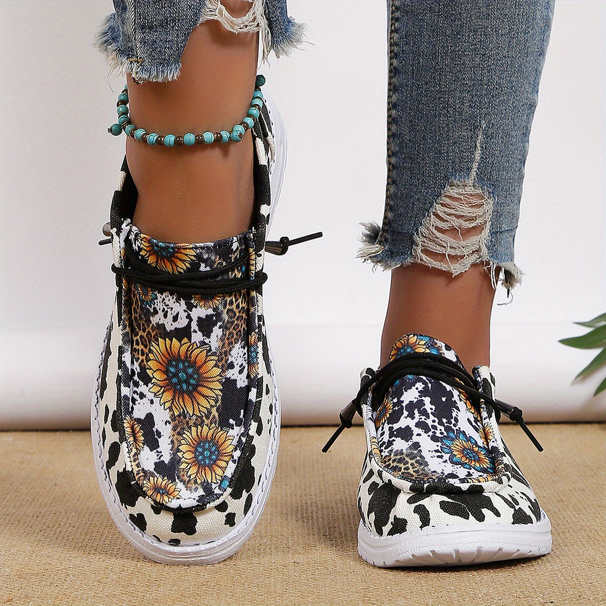 Sunflower Print Canvas Shoes Re F4145