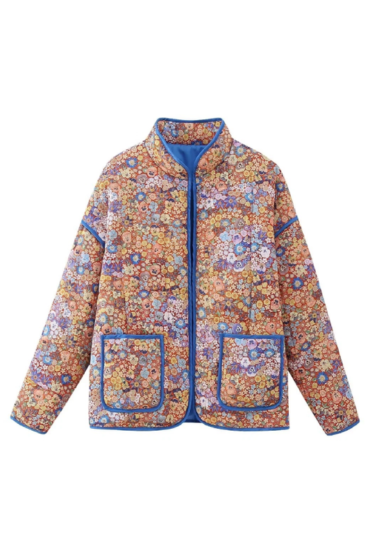 Print Thin Pocket Cardigan Jacket