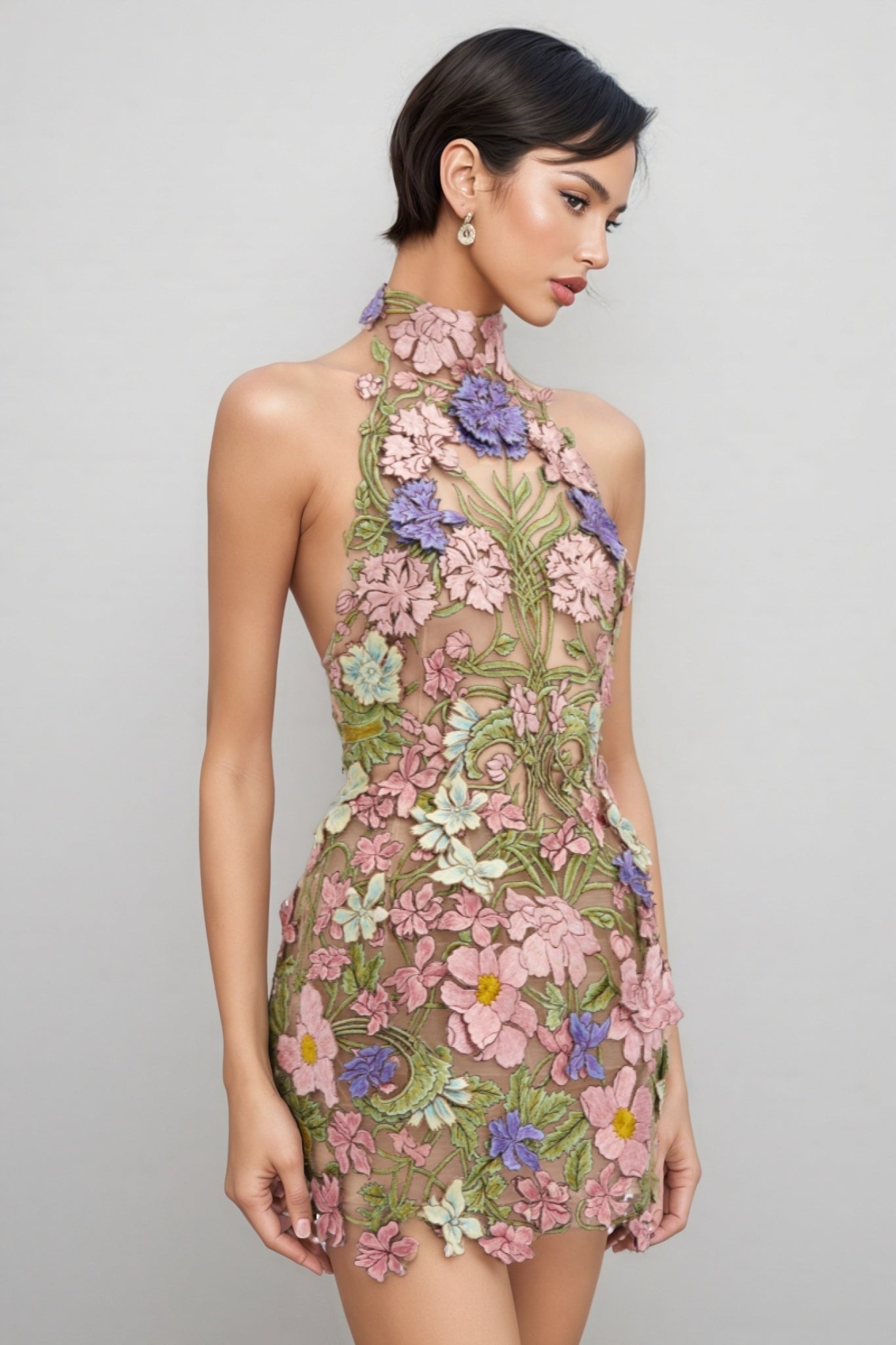 Gloria Embroidered Mini Dress