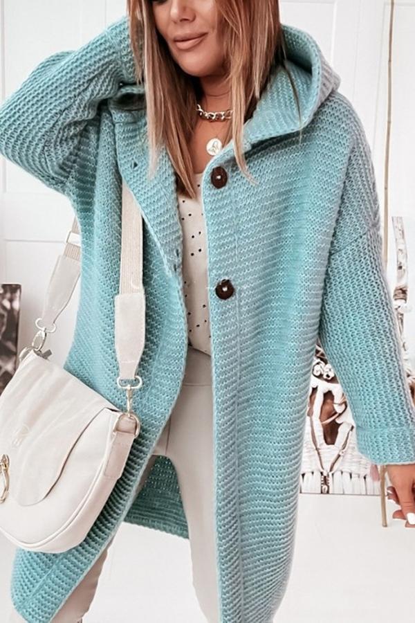 Cozy With Coffee Button Down Hooded Cardigan