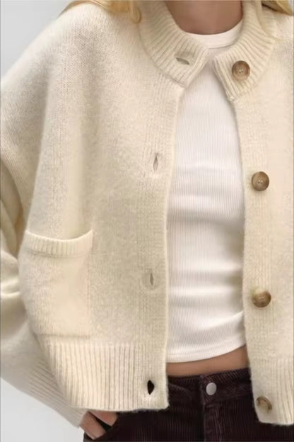 Crew Neck Loose Cardigan