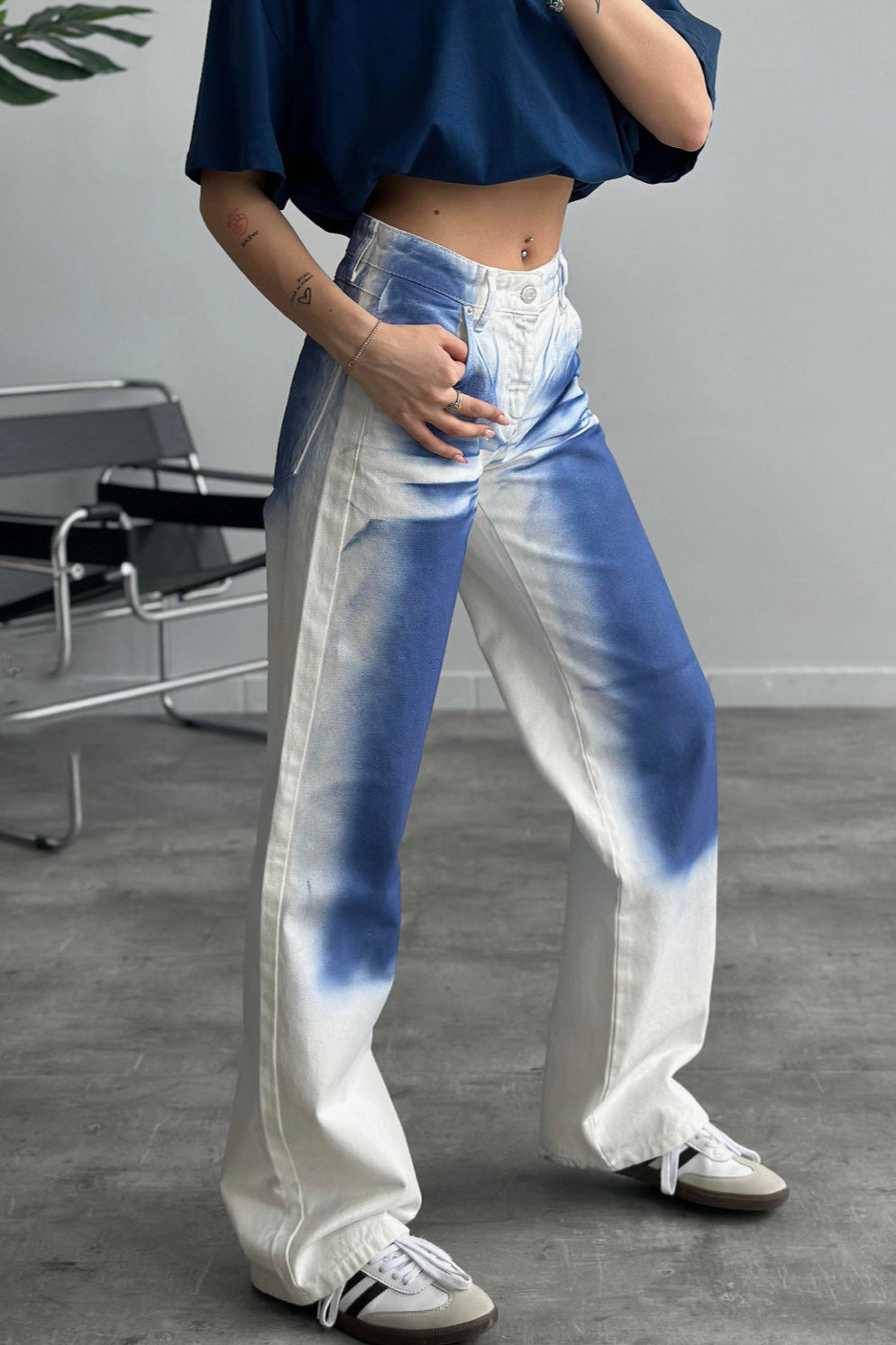 White & Blue