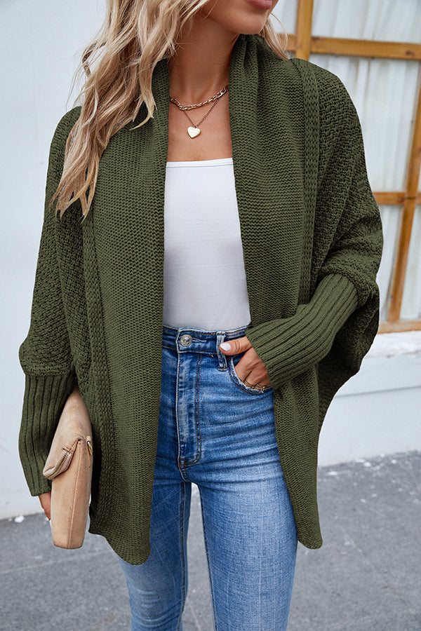 Fidovit Round Neck Dolman Sleeve Cardigan