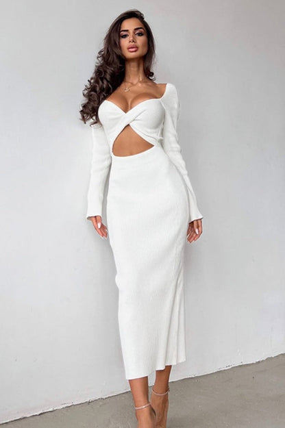 Slim Convertible Backless Sweater Dress