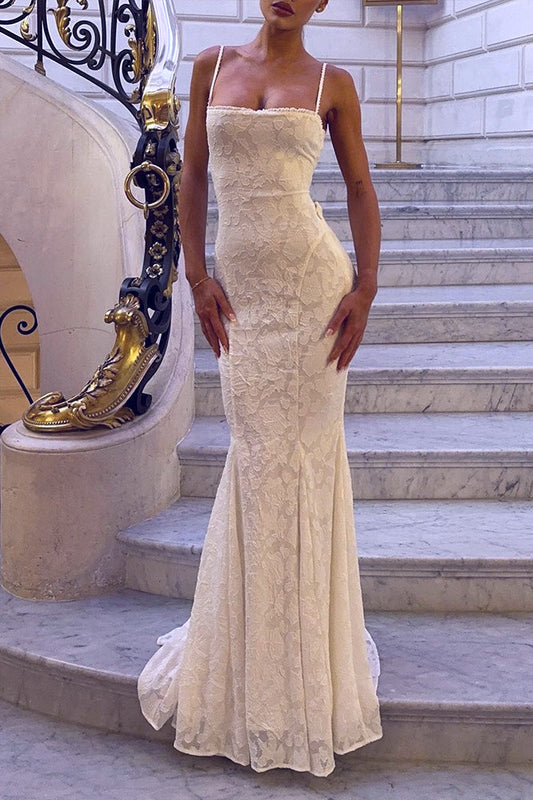 Cami Backless Tie Slim Maxi Dress
