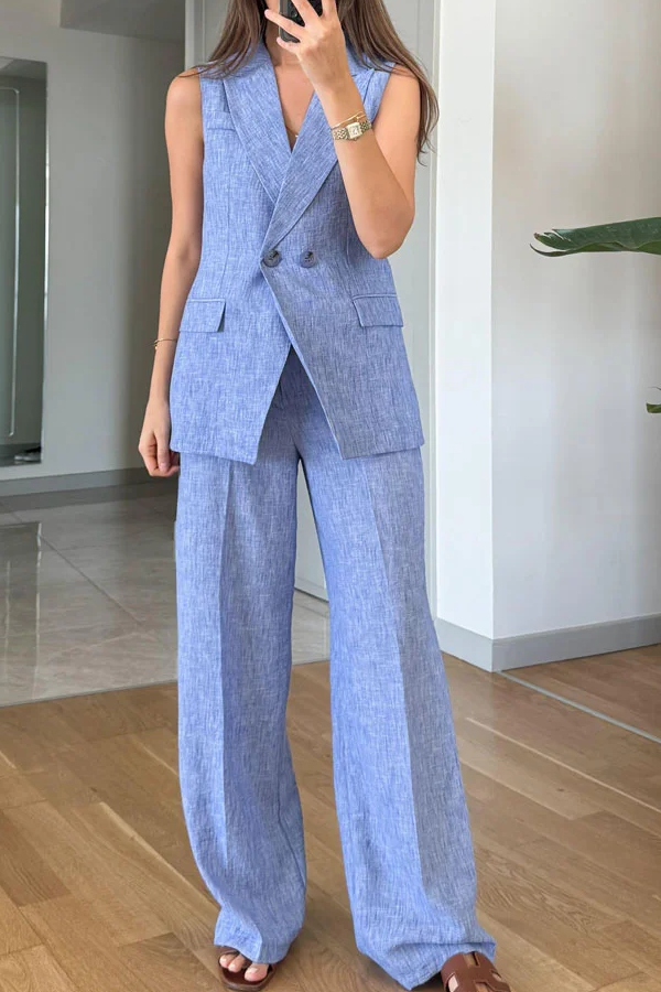 Lapel Vest \u0026 Pants Two-piece Set