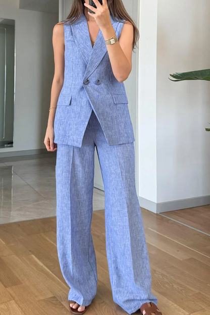Lapel Vest & Pants Two-piece Set