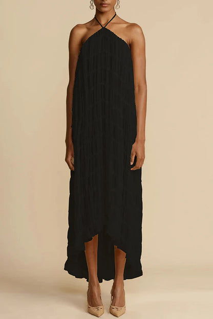 Versatility and Charm Pleated Drawstring Waist Tiered Maxi Skirt