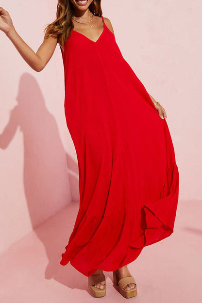 Kimonie Pocket Plain Maxi Dress