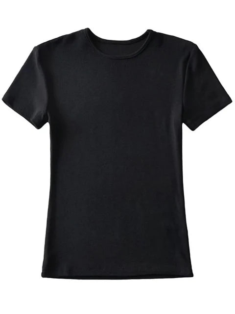 Summer Woman Skinny Fit T-shirt Tight Short-sleeve O-neck Tee Basic Crop Tops T Shirt