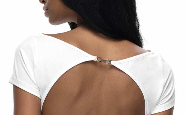 Black/white Off-shoulder Backless T-shirt